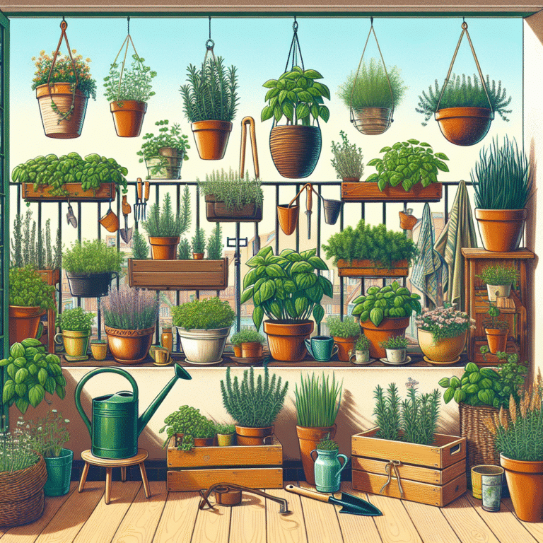 balcony herb gardening container ideas