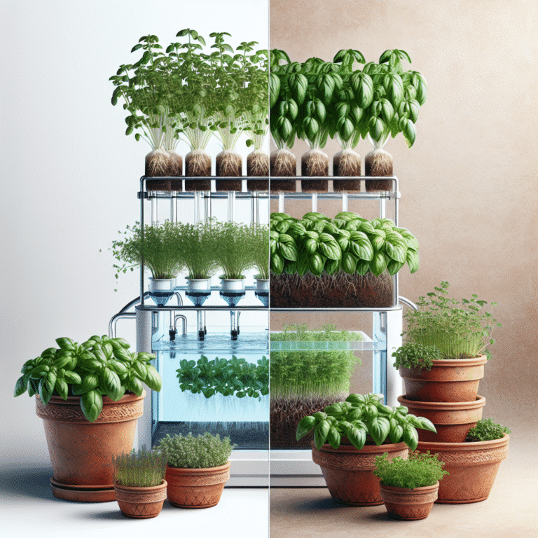 hydroponic vs soil containers for herbs
