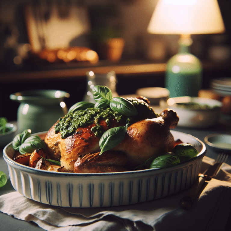 easy basil pesto chicken bake for weeknight dinners