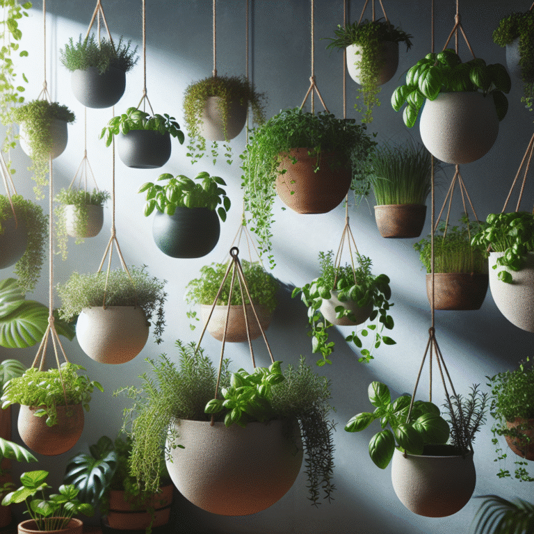 hanging planters for indoor herb gardens