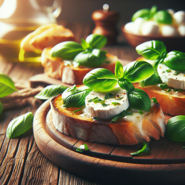 delicious basil and mozzarella bruschetta for appetizers