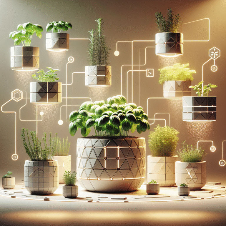 smart planters with grow lights for herbs